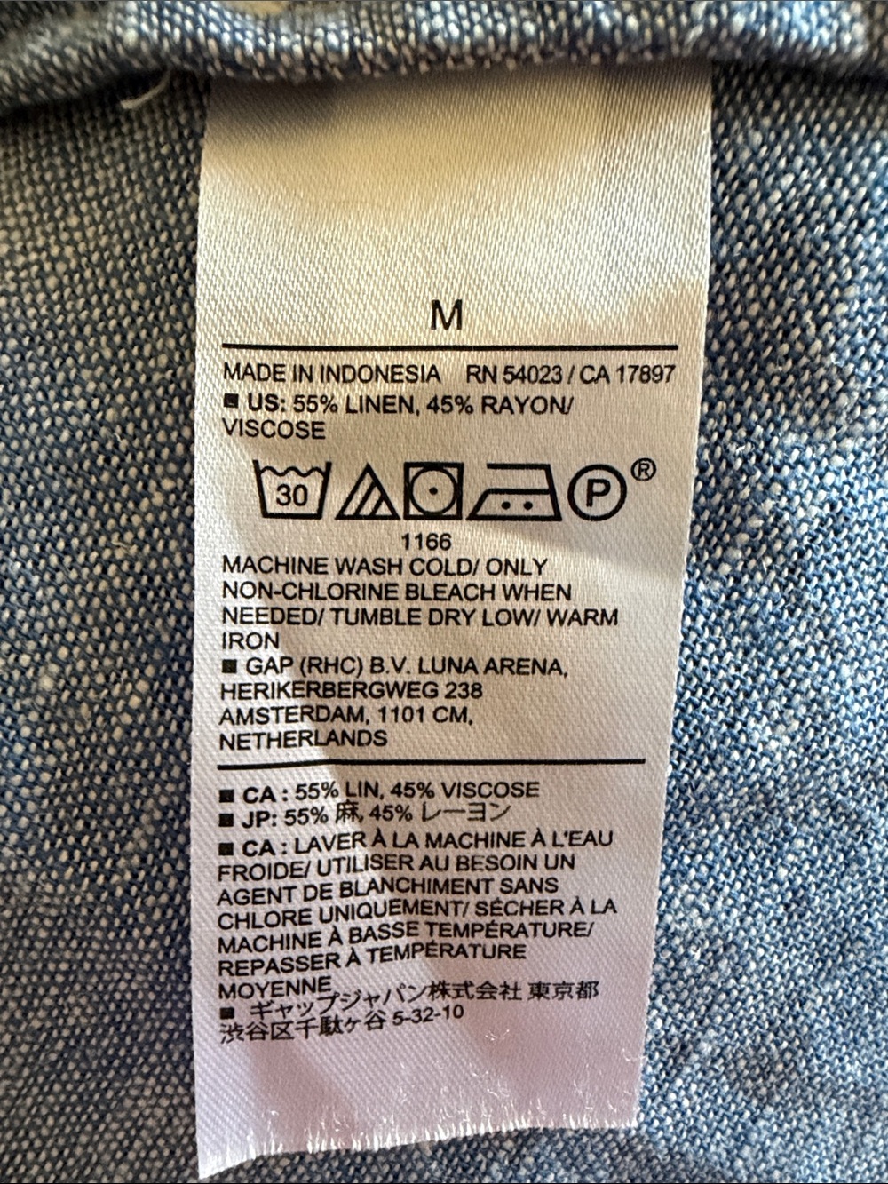 Banana Republic Blue Linen Blend Button Down Shirt M - Picture 8 of 8